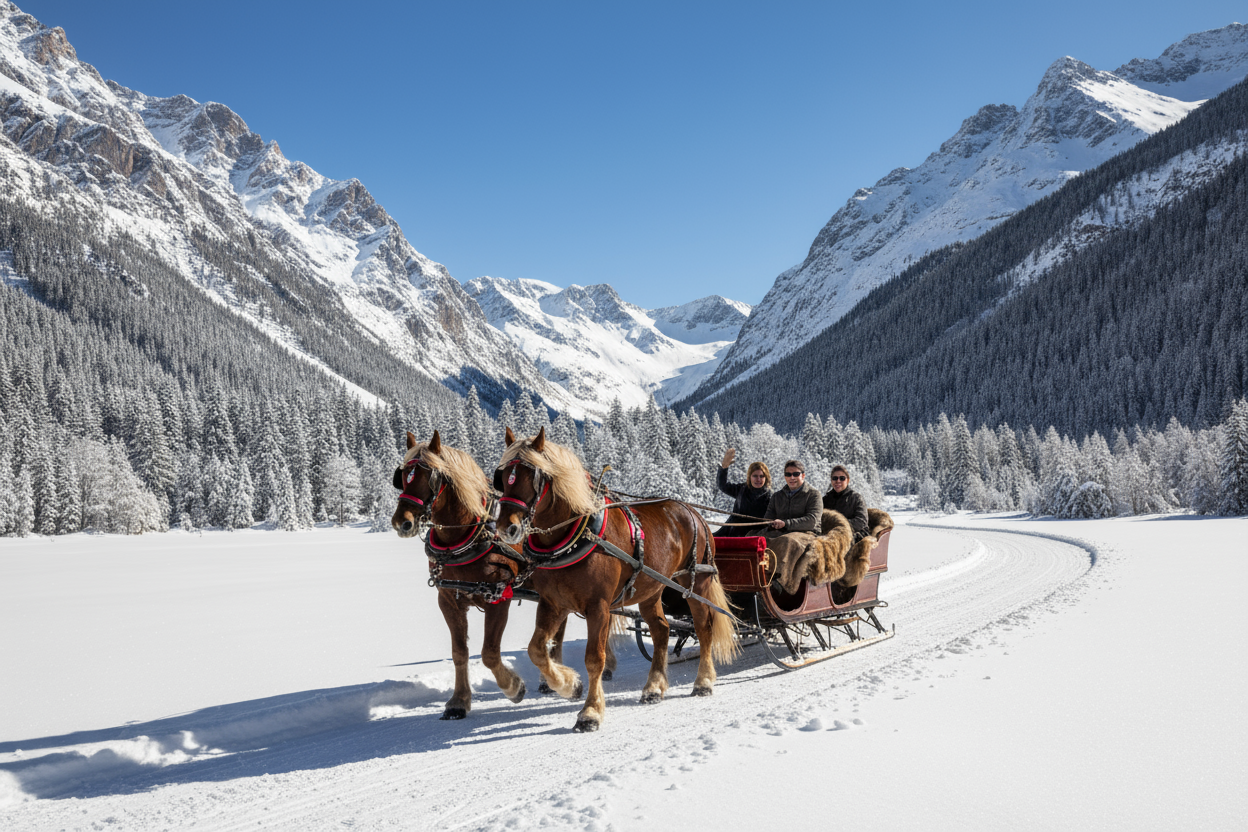 mountain horse sleigh ride